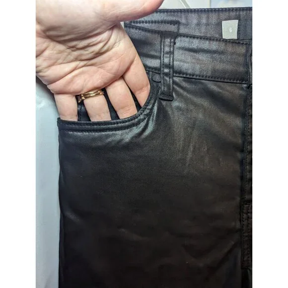 Kut From The Kloth Mia High Rise Skinny Coated Black Jeans Ladies 6 - Picture 3 of 16